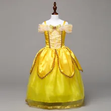 Детское длинное платье для костюмированной вечеринки «Красавица и Чудовище»; рождественские костюмы для девочек; платья; Одежда для девочек; Детские платья принцессы Белль