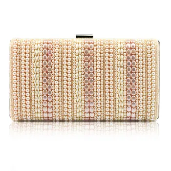 

Female hard box clutch Banquet bag Small square bag Beaded evening bag Chain clutch Princess bag HS012