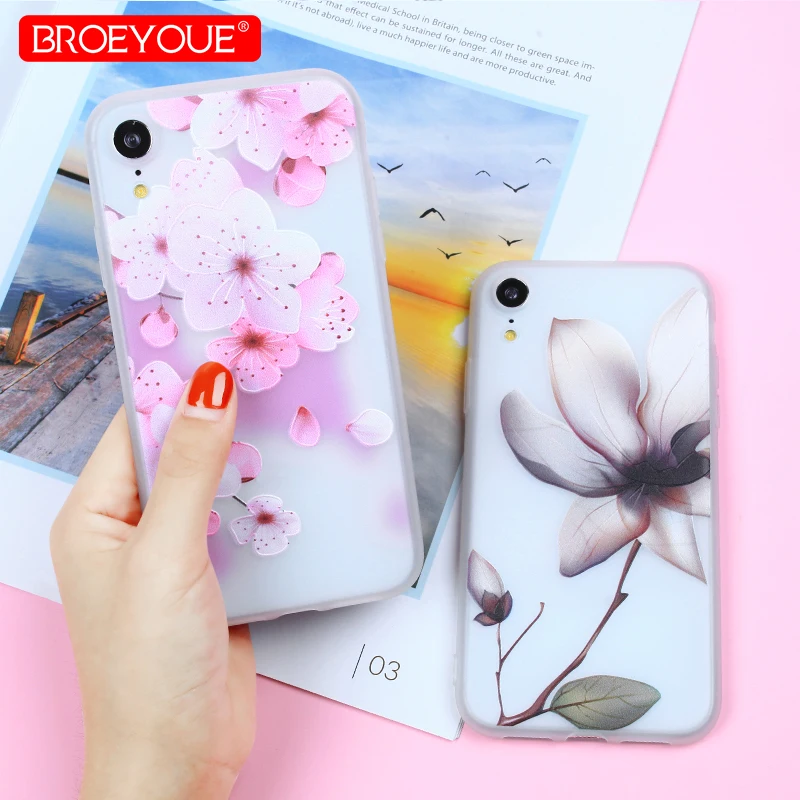 Красочные цветочные чехлы для iPhone X XS Max XR SE 5 5S Мягкий силиконовый чехол из ТПУ 6 S 7 8