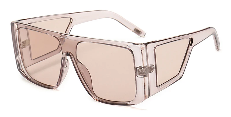 light brown Peekaboo черные негабаритные Защитные солнцезащитные очки для мужчин квадратная большая оправа солнцезащитные очки для женщин uv400 ветрозащитные - Цвет линз: light brown