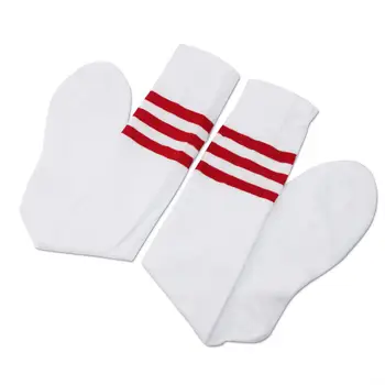 

1 Pair Men Women Over Knee White Red Stripe Tube Socks Long Comfortable Striped Socks Hot New Arrival