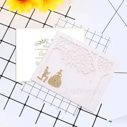 5 шт Романтический светло-розовый блеск жениха предлагает невесты лазерная обработка комплекты открыток для Свадебная вечеринка поставки