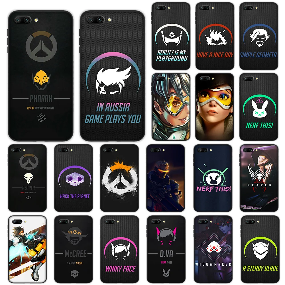 

Overwatch Game Soft Case for Huawei Honor Note 10 9 Lite 8X 7A 3GB Pro Y6 Y7 Y9 Prime Nova 3 Cover