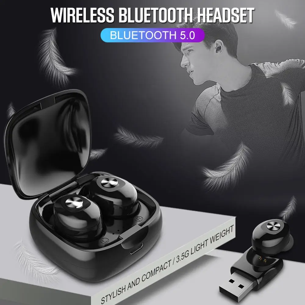 Bluetooth наушники беспроводные 5,0 TWS Bluetooth наушники стерео музыка гарнитура с микрофоном бинауральные звонки usb зарядка коробка