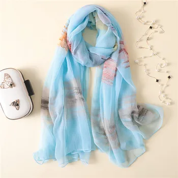 

2018 NEW ARRIVAL Wrinkled Silk scarf hot long size Print soft shawls pashmina