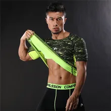 Летние модные футболки для бега, мужские компрессионные топы, спортивные футболки для бега, тренировок, спортзала, Dri fit, базовый слой#3F21