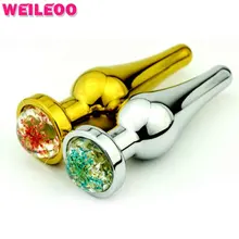 Flower decoration metal butt plug anal plug prostate massager adult sex toy for man gay woman