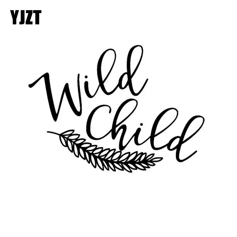 YJZT 15.8*11.5CM Wild Child FEATHER Fashion Car Sticker Black/Silver Beautiful Vinyl Car-styling Decals S8-1508 | Автомобили и