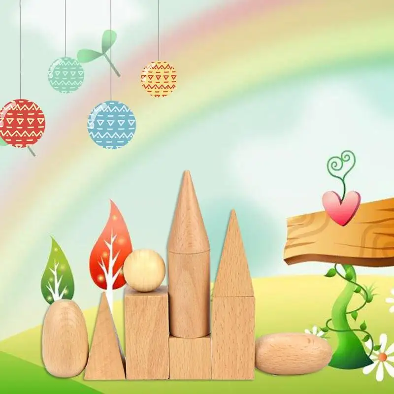 Детские Деревянные Геометрические тела формы 3-D формы Монтессори обучения образования головоломки математические игрушки для детей Рождественский подарок