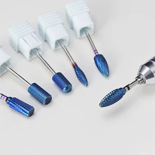 Лучшие продажи радужных синих вольфрамовых стальных гвоздей для маникюра и дизайна ногтей сверла электрические сверла аксессуары Шлифовальная головка