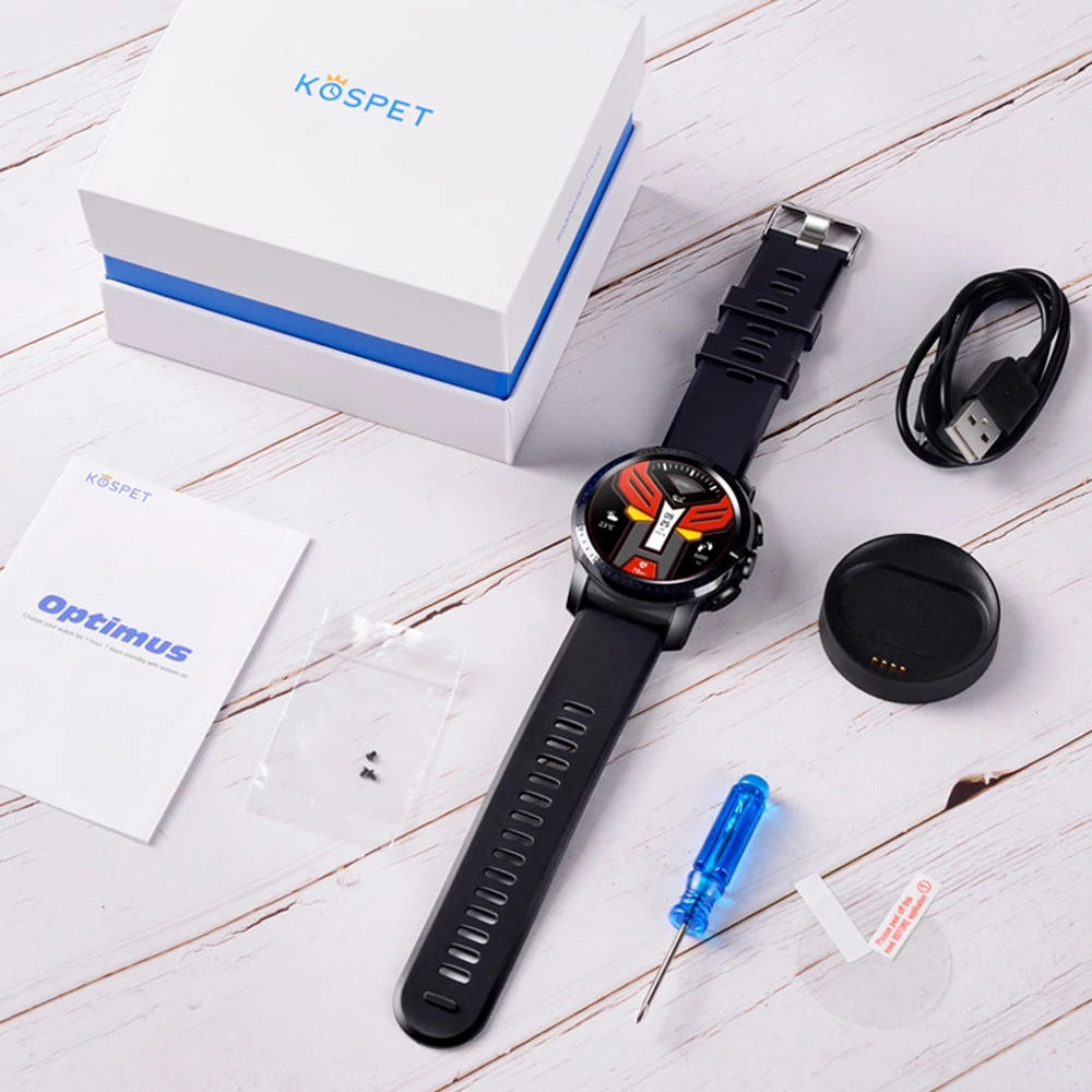 Умные часы Kospet Optimus Pro с двумя системами 4G 3 ГБ + 32 8 Мп камера GPS SIM 800 мАч аккумулятор