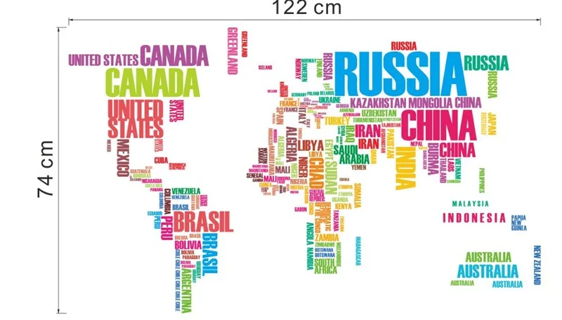 Большая карта мира настенные наклейки zooyoo95ab креативные буквы карта стены Искусство спальня домашние декоративные настенные наклейки