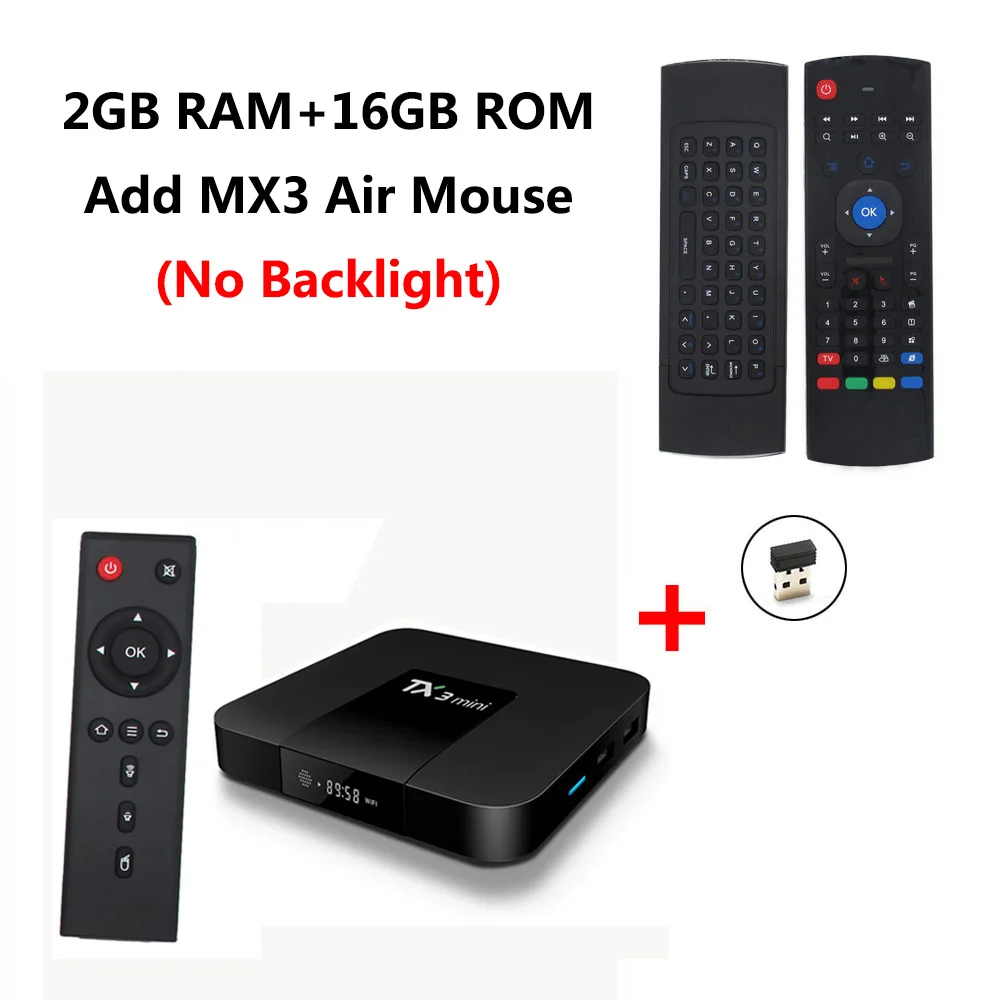 TX3 Мини ТВ коробка Android 7,1 2 ГБ DDR3 16 Гб EMMC Amlogic S905W четырехъядерный Android tv Box с светодиодный дисплей 4K HD Smart set top Box - Цвет: 2GB 16GB add MX3