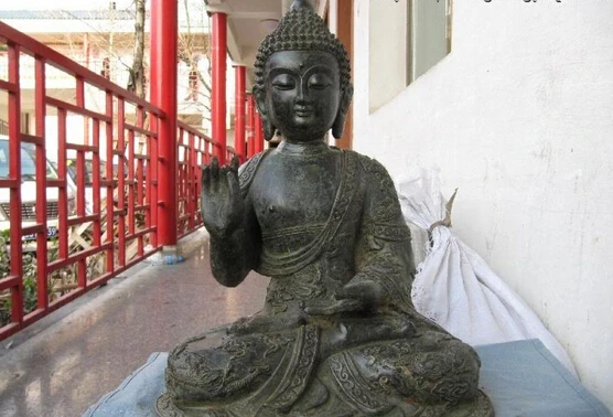 

150401 S0025 Tibet Buddhism Temple Copper Bronze Dragon Tathagata Sakyamuni Buddha statue