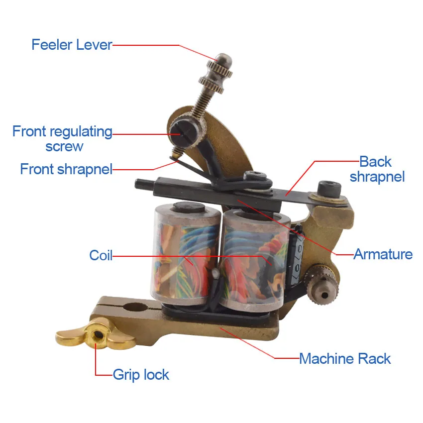 Роторный тату-пистолет 12 катушек из чистой меди ручной работы, шейдерный лайнер для боди-арта, профессиональная татуировочная машина для начинающих, поставка