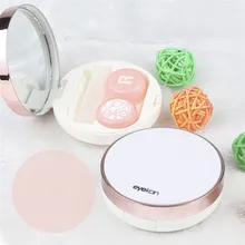 Étui rond et Portable pour lentilles de Contact, Kit de voyage, support de rangement, boîte à miroir, couleur envoyée au hasard pour les lentilles mignonnes