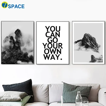 

Mountain Cloud Motivational Quotes Wall Art Canvas Painting Nordic Posters And Prints Decoration Pictures For Living Room Decor