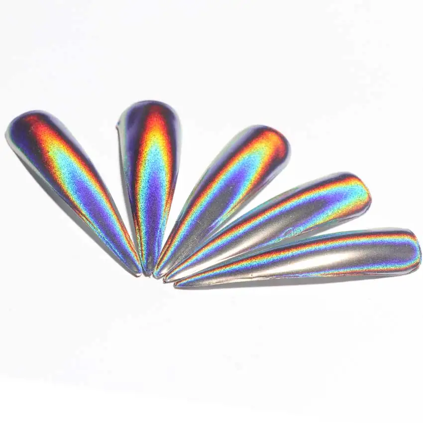 

BORN QUEEN 0.5g/1g Holographic Laser Nail Powder Glitters Holo Rainbow Nail Pigments Chrome Dust Manicure Nail Art Decoration