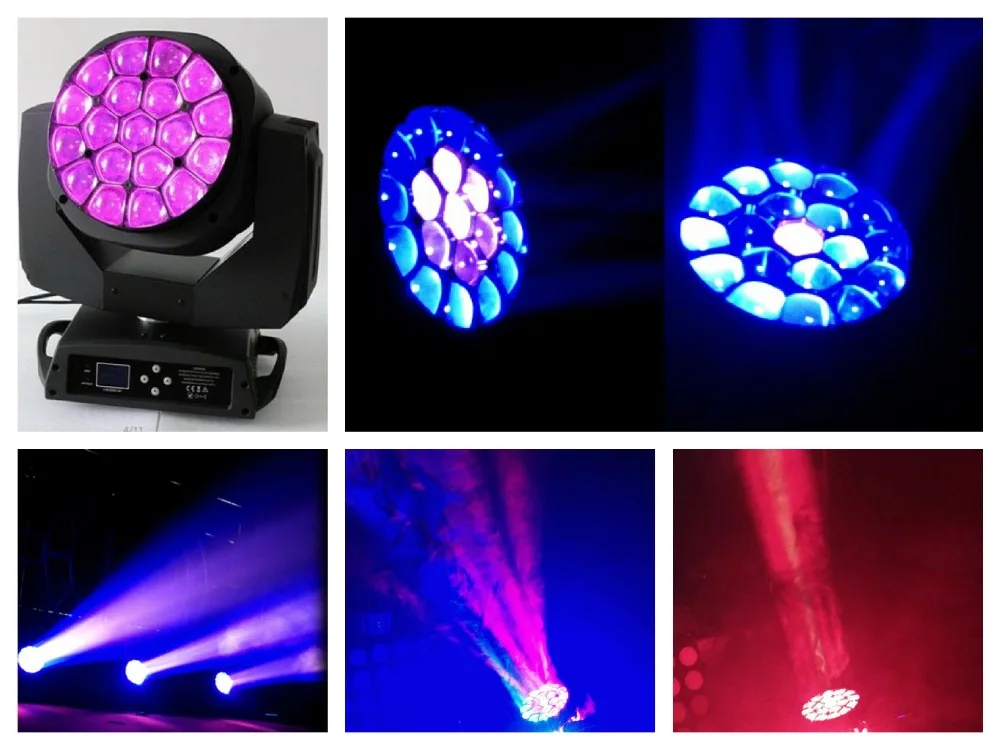 

2pcs/lot, Zoom LED Moving Head Bee Eyes Osram 19x15W RGBW 4in1 LED Quad Beam Lights b eye dmx