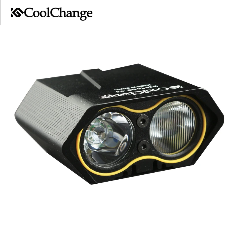 

CoolChange LED Bike Light Waterproof Bicycle Flashlight T6 Lamp Power Bank USB Headlight Front Light MTB Bicycle Accessories