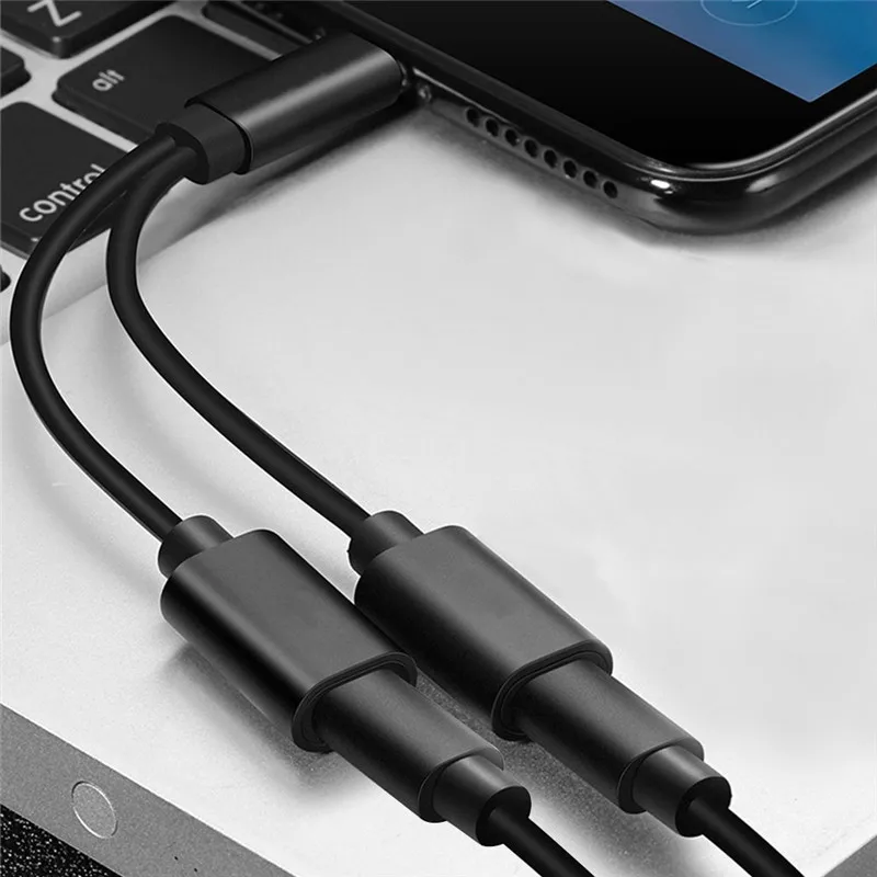 Звонок + зарядное устройство 2 в 1 8pin наушники аудио адаптер для iPhone 7/8/X