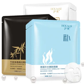 

10Pcs HOUMAI snail essence Depth Bamboo charcoal Anti-Aging facial masks Remove blackheads Oil-control Acne Treatment face mask