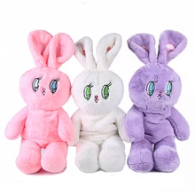 Faux Fur Rabbit Mochila Women Cute Korea Embroidery Flannel Backpacks for Girls Lolita Plush Bunny Doll Kawaii Backpack 748