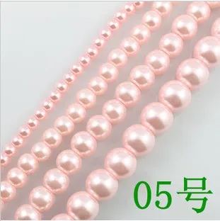 

Wholesale 4.6.8.10.12.14mm Pink Imitation Loose Glass Pearl Round Beads for Necklace Handmade Jewelry Making Craft DIY GL-08