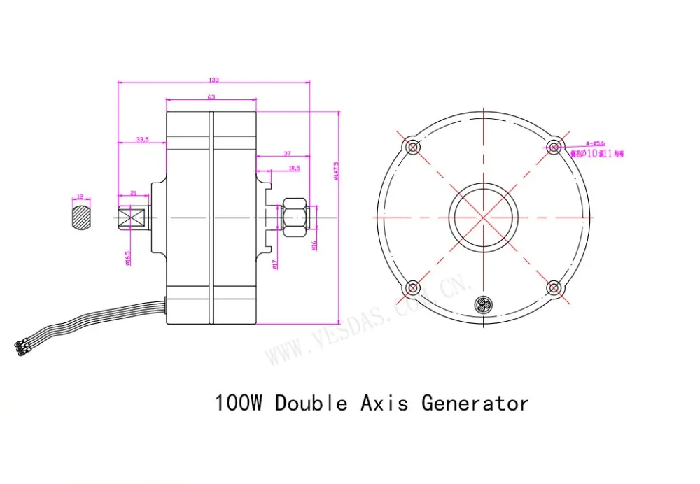 Horizontal da C.a. de Faça Mesmo da Turbina m da C.a. do Gerador do Ímã de 100 v para o Alternador Permanente 12 v ou 24 Vertical Você Eólica 600r - w 9 gerador do ímã de 100 w 12