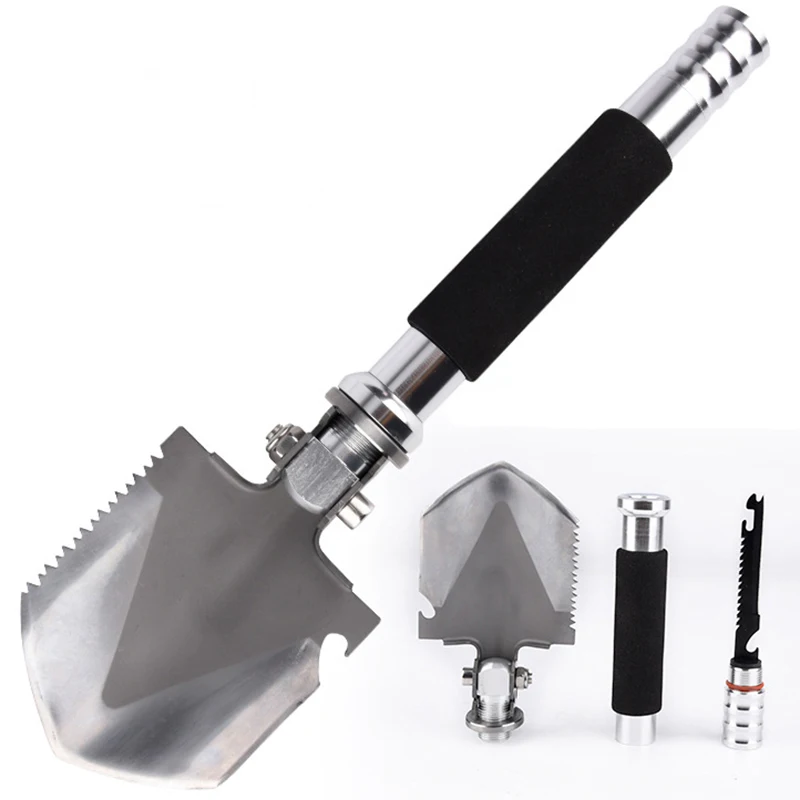 

Tri-polar Foldable Shovel Mini Scraper Multi-functional Military Engineer Snow Shovel Ice Removal Outdoor Camping Survival Tool