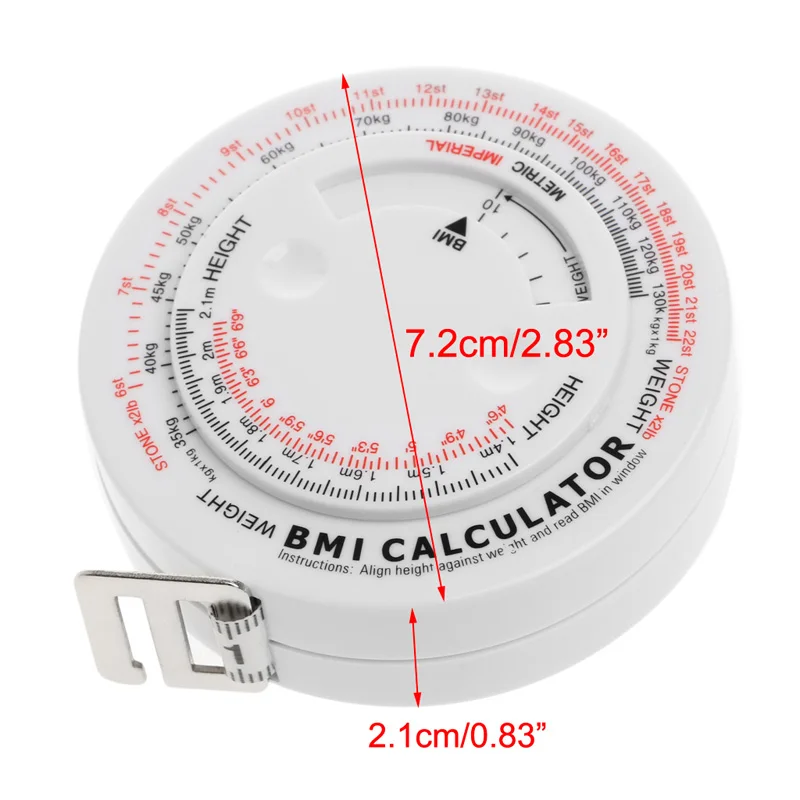 Body Measure Tape 150cm BMI Body Mass Index Tape Measure Retractable Tape  Arms Chest Thigh or Waist Measuring Tape BMI Calculator, Measures Tools