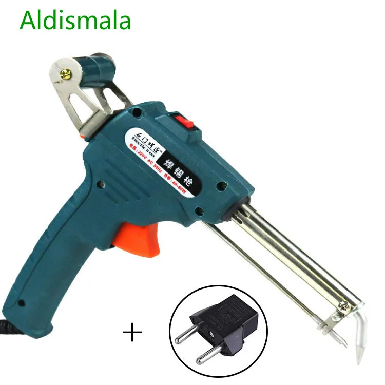 

Aldismala 220V 60W Soldering Iron Kit EU Connector Lighting Solder Gun Set tools Rapid Heating with Solder Tip Paste Wire