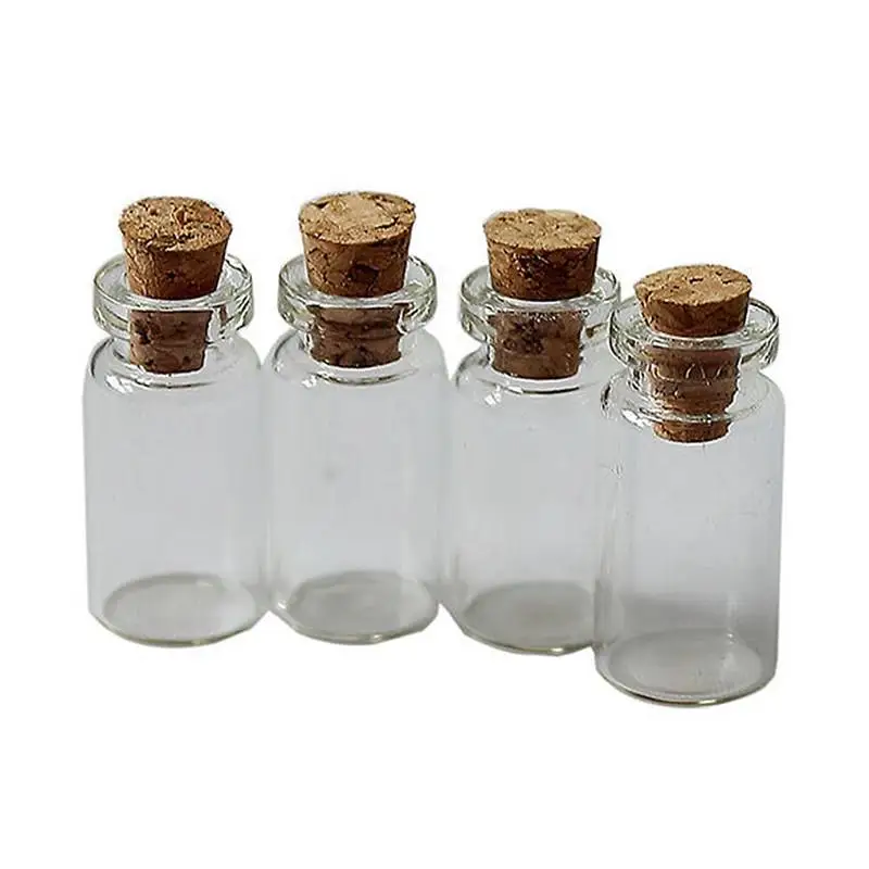 10 шт пробковая маленькая стеклянная бутылка DIY ремешок стеклянная бутылка каменщик может хотеть маленькая стеклянная бутылка для хранения EZLIFE ZH210 - Цвет: Прозрачный