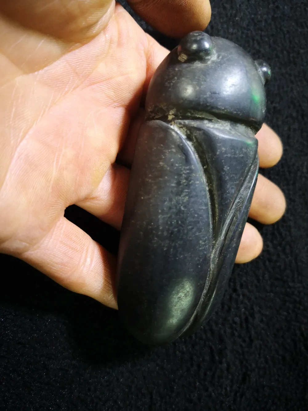 

Chinese Red mountain culture collection meteorite carving Figure Pendant