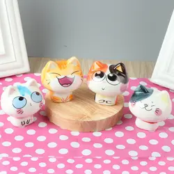 Японский Милая керамика Chubby Cat украшения стол мультфильм животные Творческие дети подарки для девочек на день рождения котенок украшения