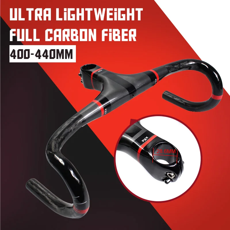 

Carbon Bent Handlebars Road Bike Ultra Lightweight Full Carbon Fiber Road Bike Bent Handlebar 400-440mm FM0711