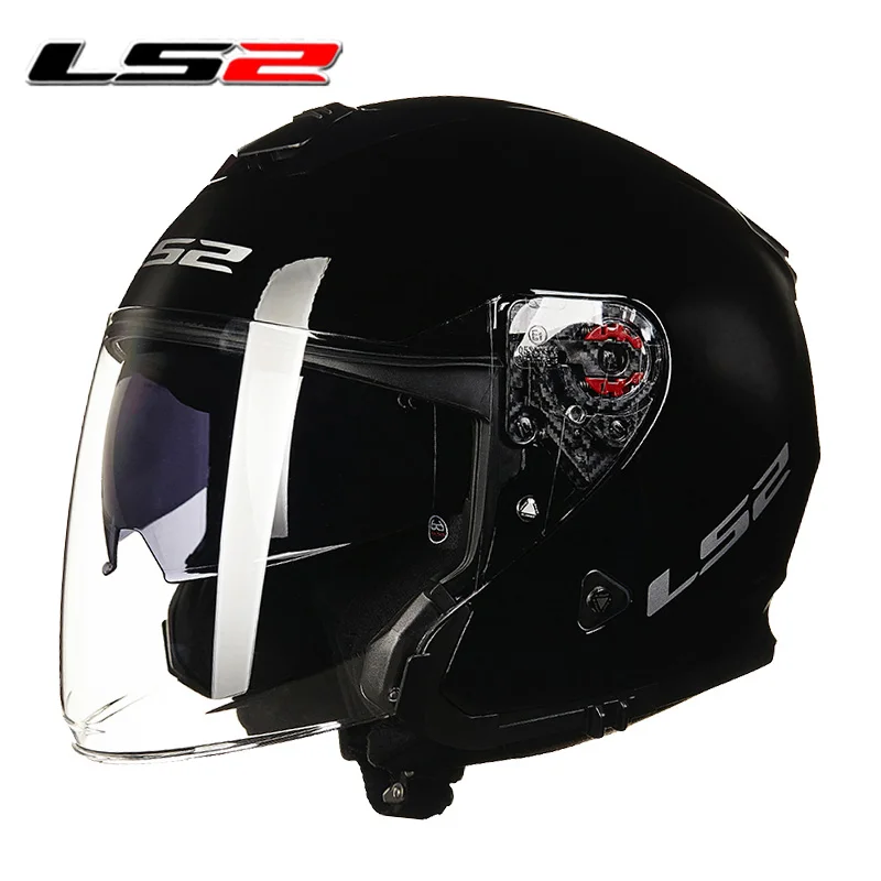 LS2 moto rcycle открытый шлем 3/4 шлем Двойные линзы гоночные полушлемы мото rbike шлем cascos шлем мото - Цвет: 11