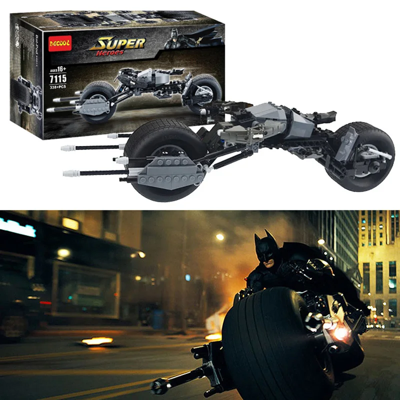 Цена Decool 7105 7116 Comaptible Legoing Batman Tumbler фильмы фигурки Batpod Бэтмобиль Набор строительных блоков Детские игрушки Technic Bricks