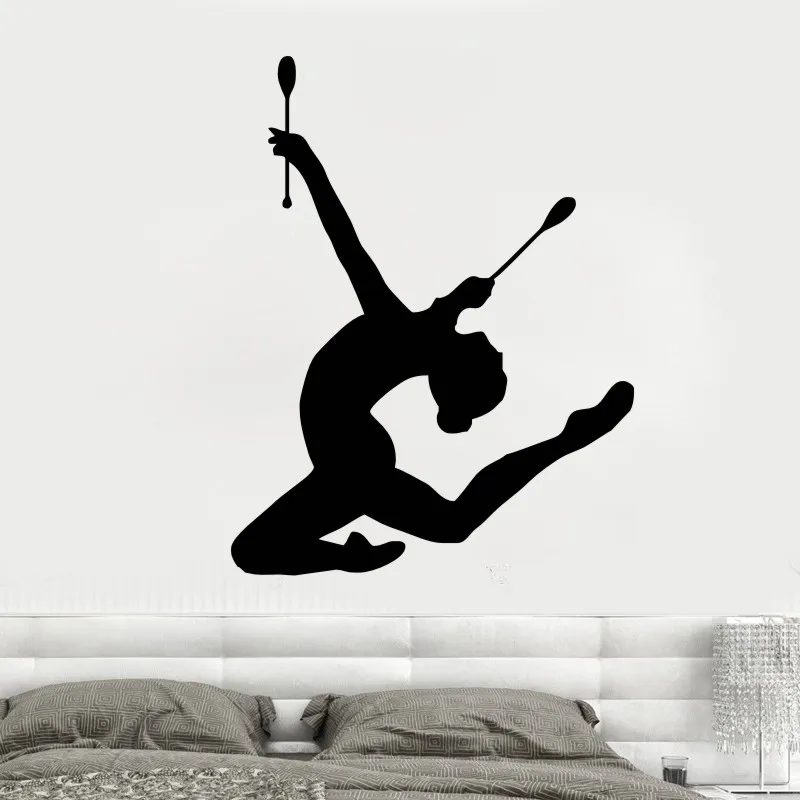Hot Selling Gymnast Girl Sport Wall Stickers Kids Nursery Baby