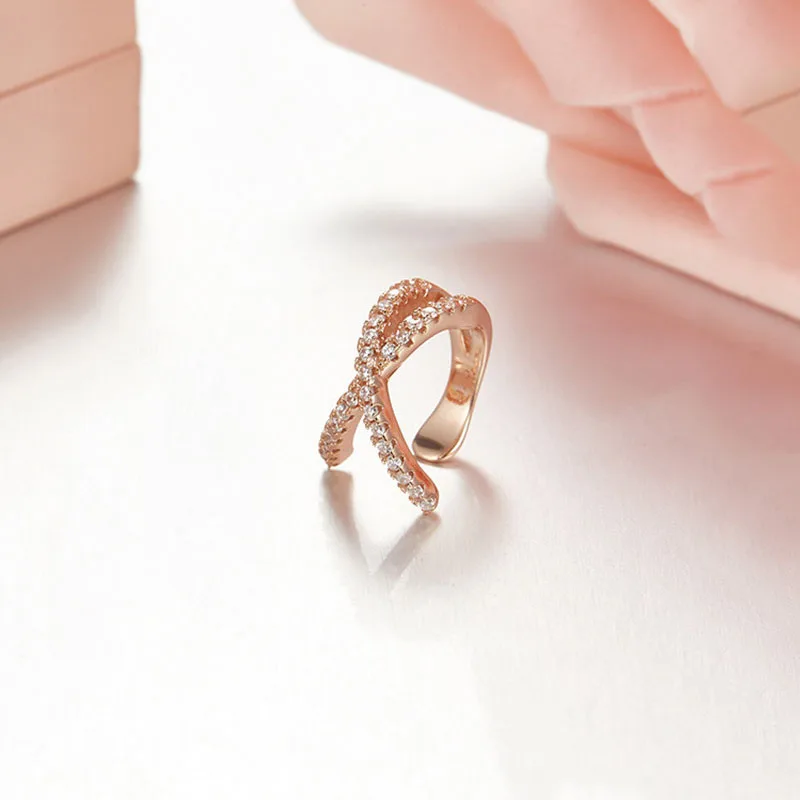 rose gold Новинка, простые женские серьги-каффы, 3 цвета, модные, с крестиком, без пирсинга, маленькие серьги, для девушек, клипсы, Кафф, микро серьги, CZ - Окраска металла: rose gold