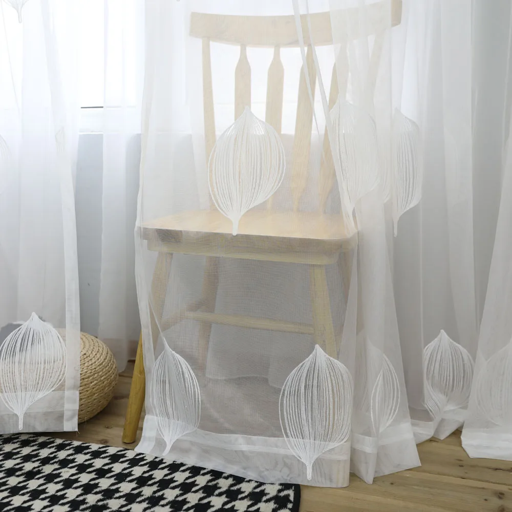 Современный белый шар вышитые занавески сетки для свадебной комнаты кабинета гостиной французские оконные панели Cortinas WP063C