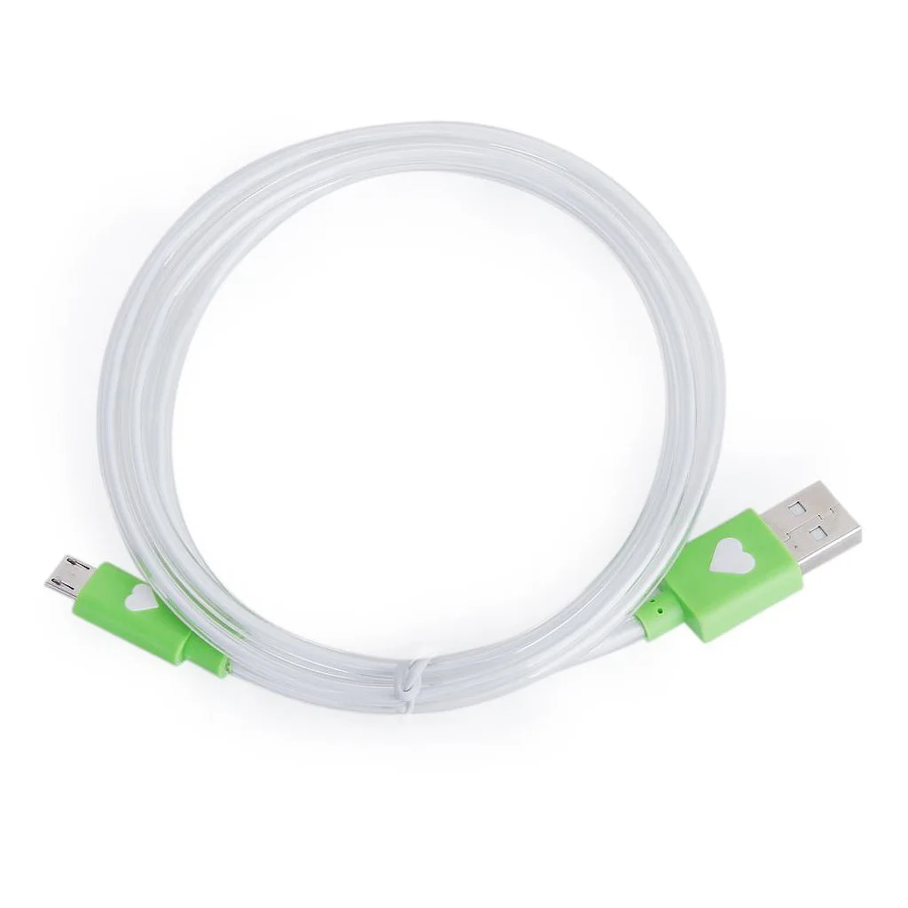

mini USB Charging Data Cable for Samsung With Visible LED Light Green