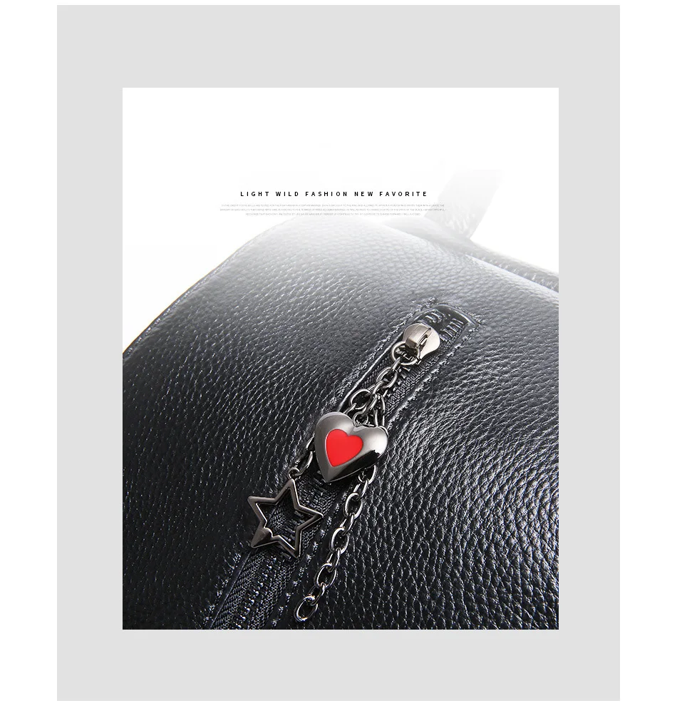 Женский рюкзак Zency с защитой от краж, натуральная воловья кожа, ремешок в виде сердца, Повседневная дорожная сумка, Модный женский пляжный ранец