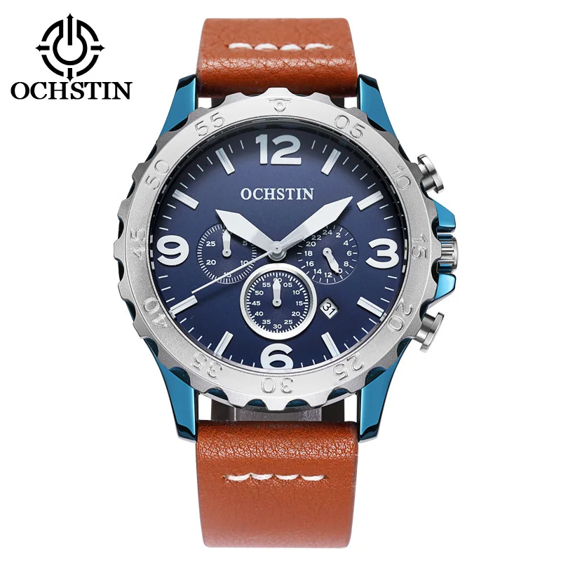 

New Quartz Men Sport Watch Big Dials leather Strap Army Military Watches Clock Men Chronograph Wristwatches Relogio Masculino