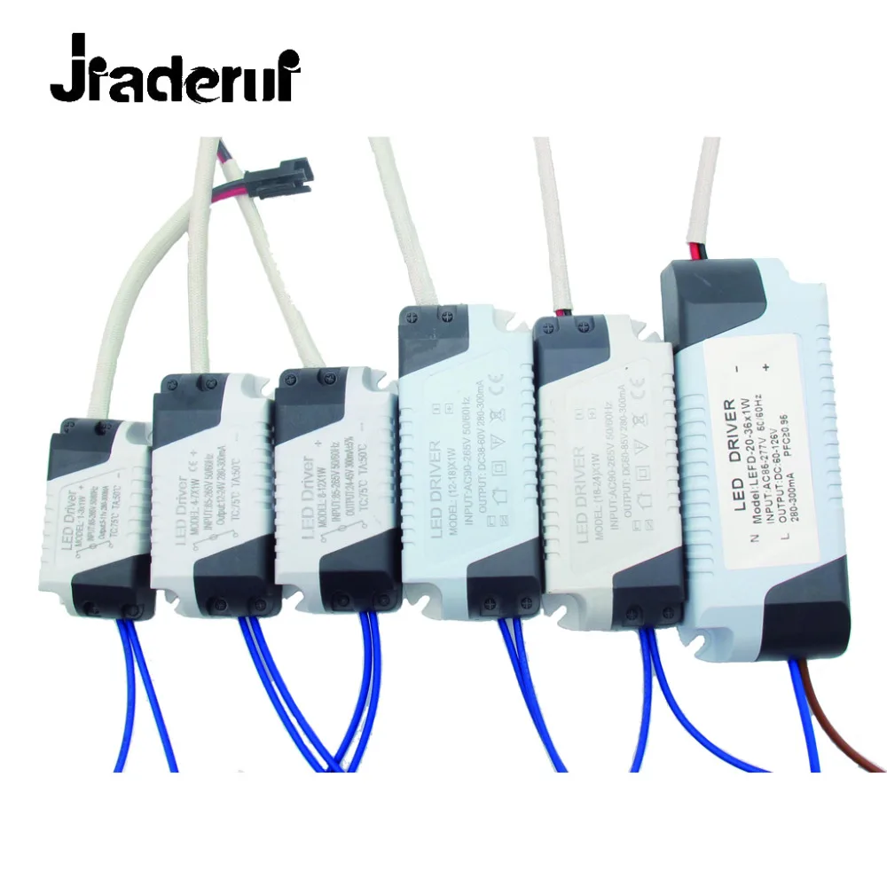 Jiaderui 300mA 1 36 Вт пластиковый корпус светодиодный драйвер трансформатор на вход