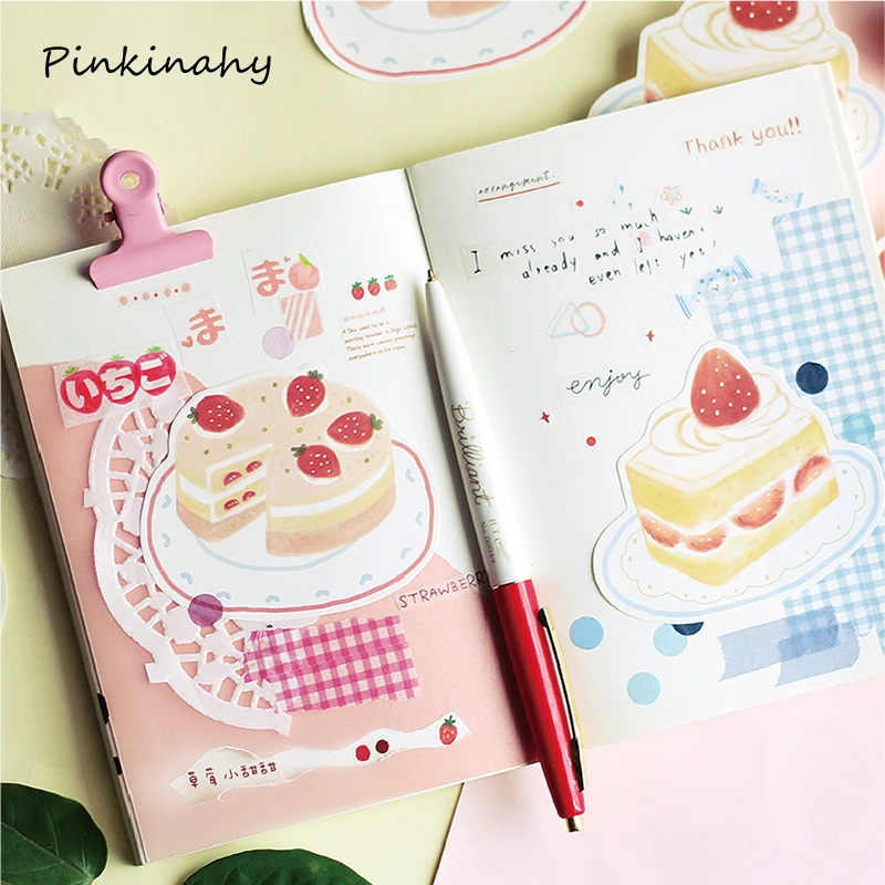 Kawaii Memo Pad прекрасный клубничный торт самоклеящаяся липкая бумага для заметок