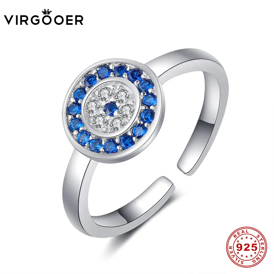 

Virgooer 925 Sterling Silver Rings For Women Girls Blue Evil Eye Cubic Zirconia Ring 2019 Fashion Luxury Jewelry Simple Rings