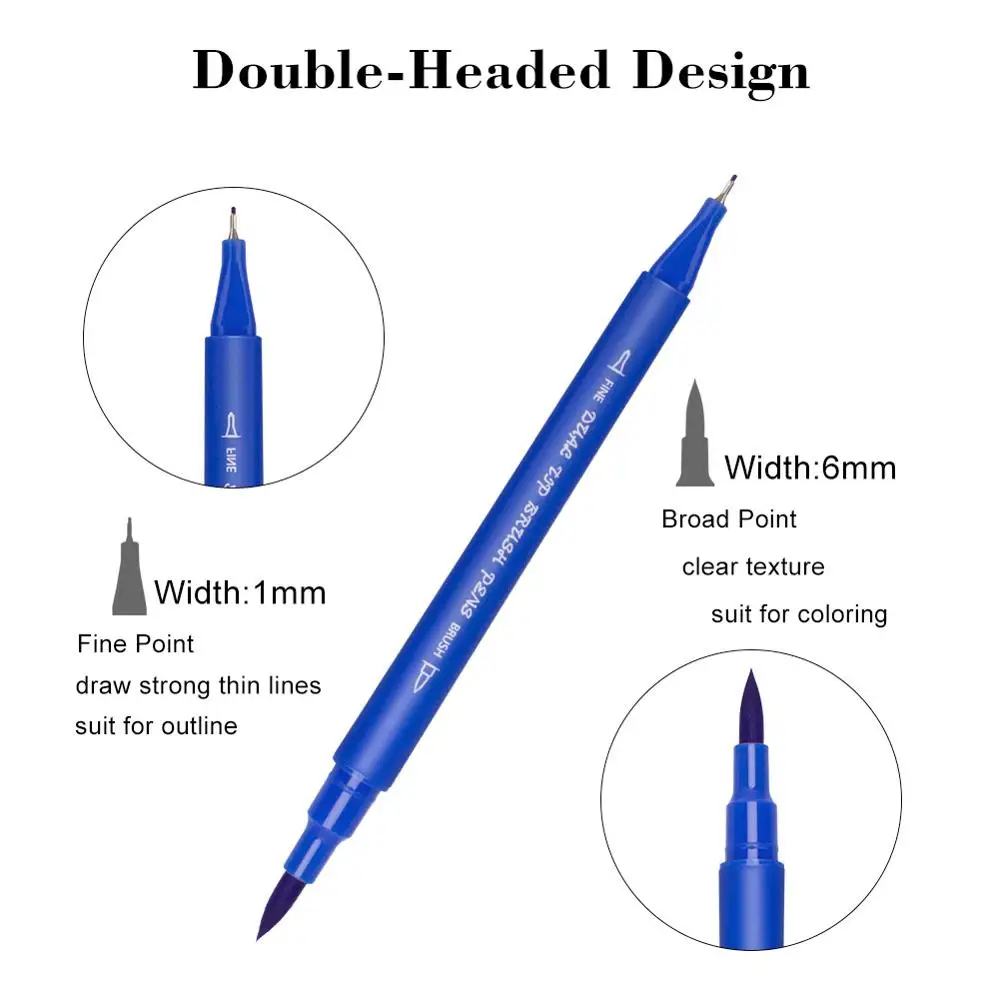 Акварельные маркеры, моющаяся ручка, Рисование для черчения, двойная кисть, набор ручек, мягкие перманентные Маркеры 48 60 72 100 цветов для художественного рисования