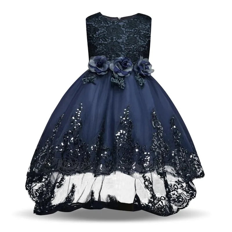 New Baby Girls Party Dress Evening Wear Long Tail New Baby Girls Party Dress Evening Wear Long Tail