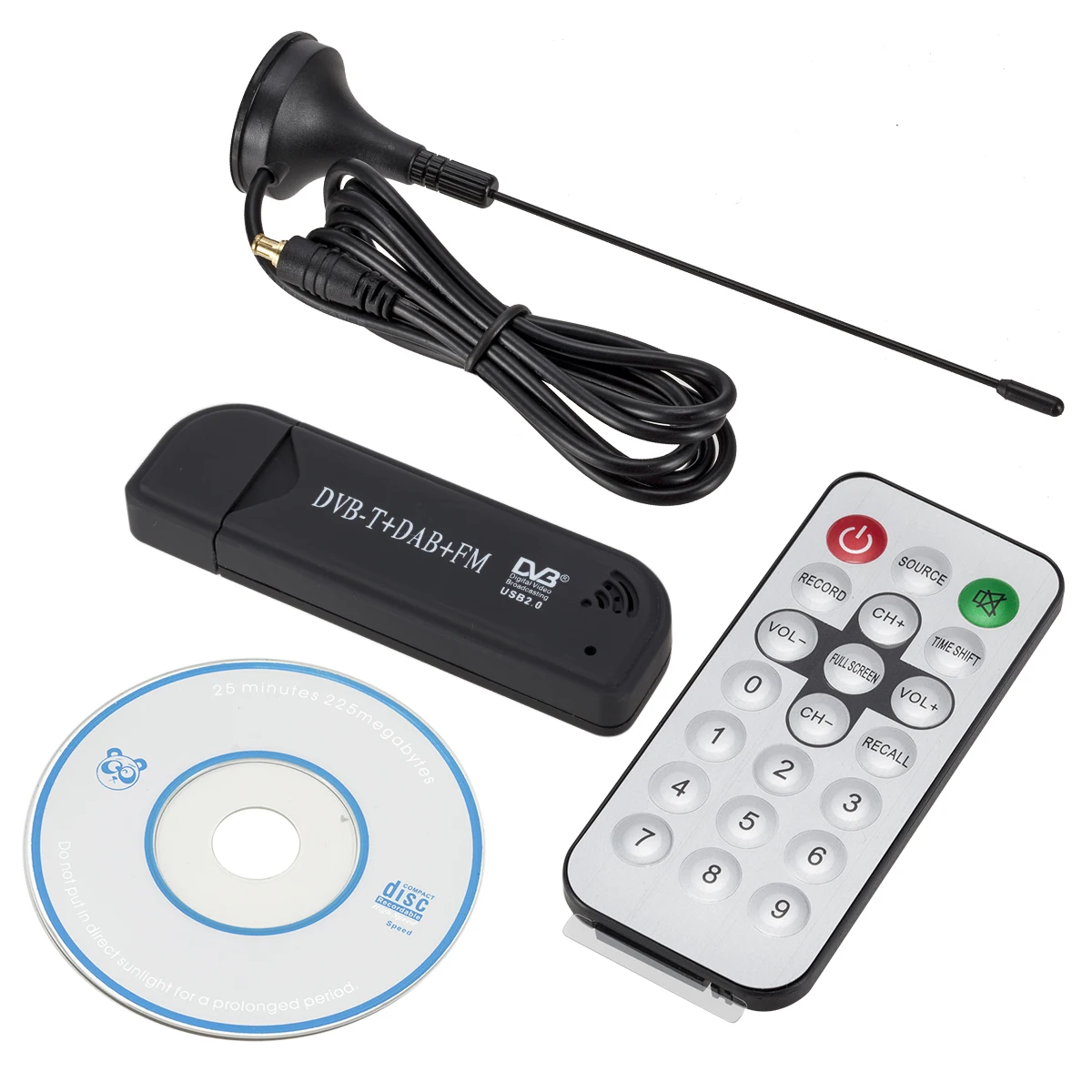 RTL SDR USB 2,0 программное обеспечение FM радио DVB-T RTL2832U+ FC0012 SDR цифровой ТВ вставляемый приемник Прямая
